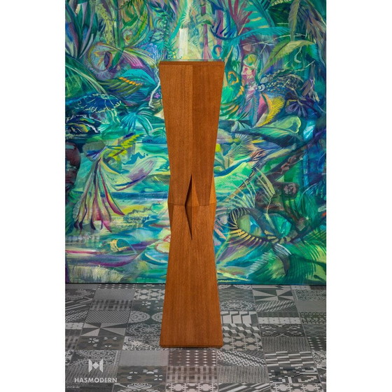 Image 1 of Socle cubiste vintage en placage de chêne, années 1913