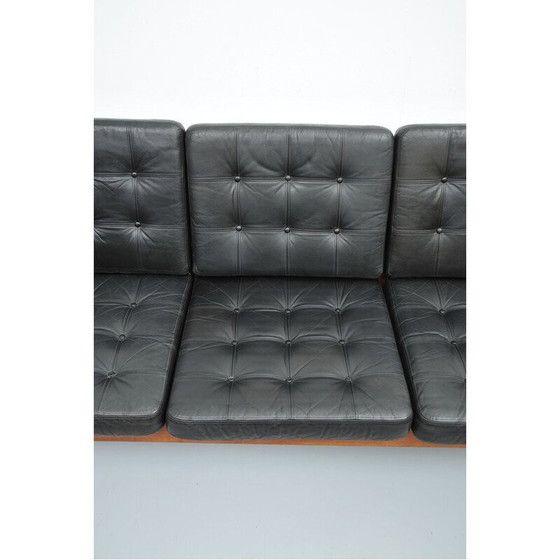 Image 1 of Canapé vintage en cuir et teck par Ole Wanscher, 1950