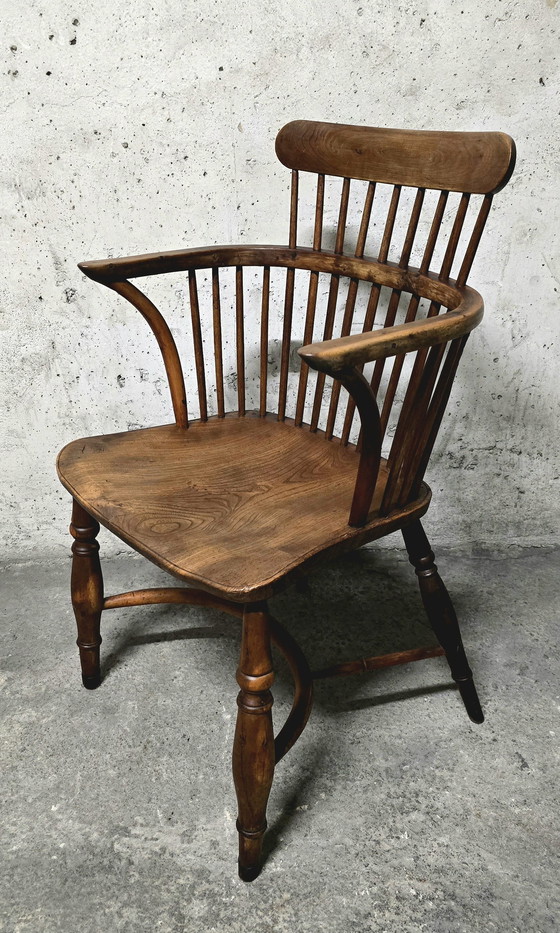 Image 1 of Fauteuil Windsor Hêtre Et Orme Début Xixe Siècle Uk