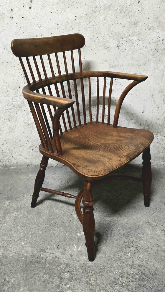 Image 1 of Fauteuil Windsor Hêtre Et Orme Début Xixe Siècle Uk