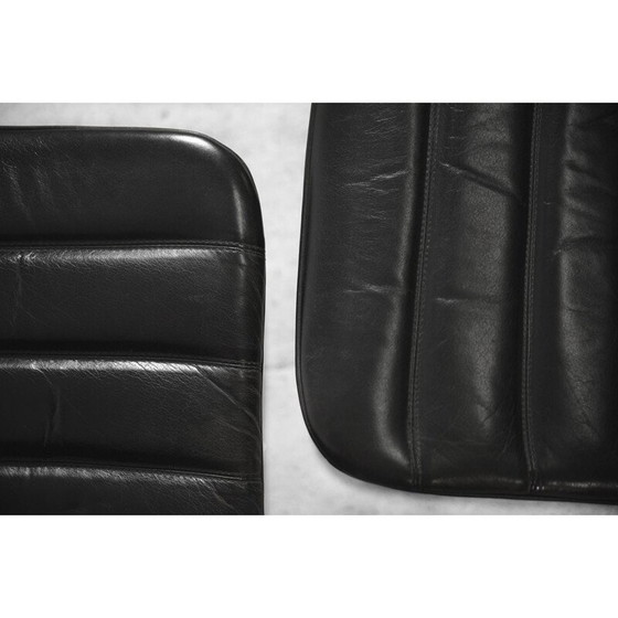 Image 1 of Paire de fauteuils minimalistes en cuir par Pol International, Allemagne, années 1960