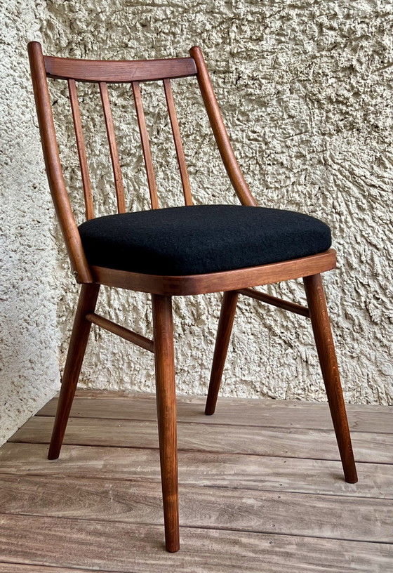 Image 1 of Chaise En Bois Et Laine Bouillie Par Antonin Suman, Tchécoslovaquie Années 60