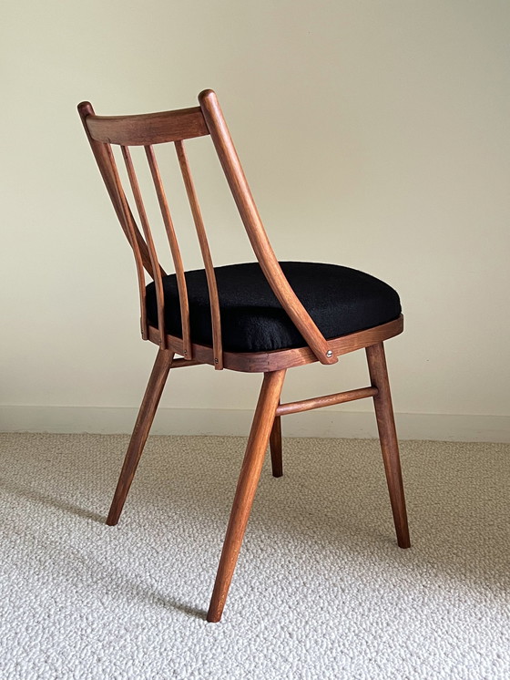 Image 1 of Chaise En Bois Et Laine Bouillie Par Antonin Suman, Tchécoslovaquie Années 60