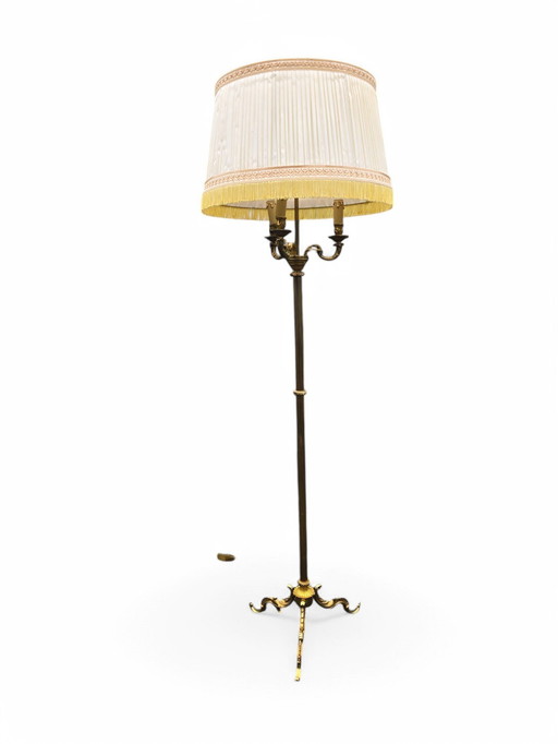 Lampe Sur Pied 3 Branches Style Louis Xv En Laiton