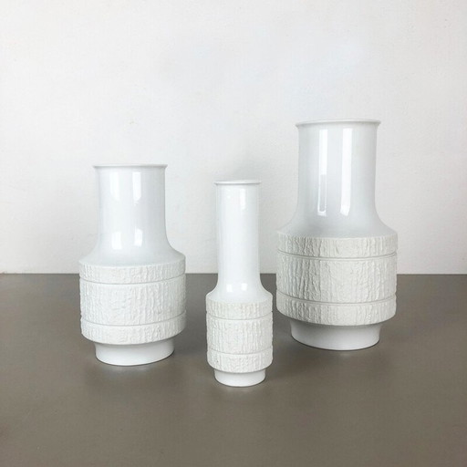 Ensemble de 3 vases en porcelaine vintage par Richard Scharrer pour Thomas, Allemagne 1970
