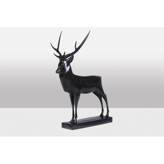Image 1 of Sculpture vintage "Grand Deer" de François Pompon pour l'Atelier Valsuani, 2006