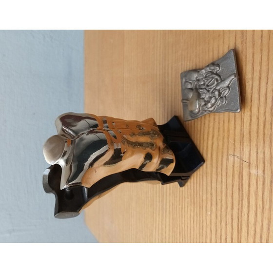 Image 1 of Sculpture vintage en laiton "Torse épigastrique" de Miguel Berrocal, 1980