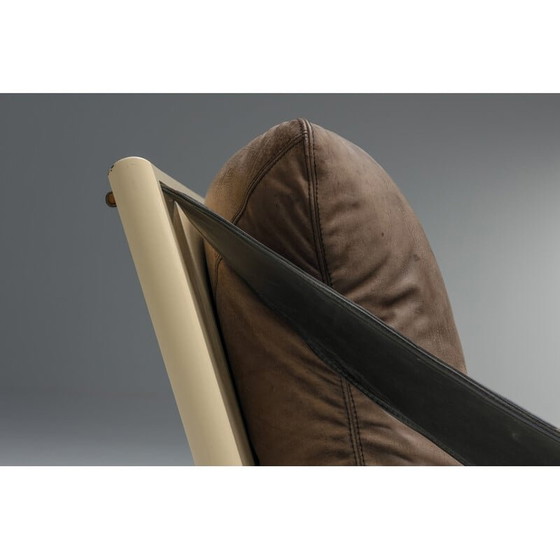 Image 1 of Fauteuil vintage en laque et cuir, 1970