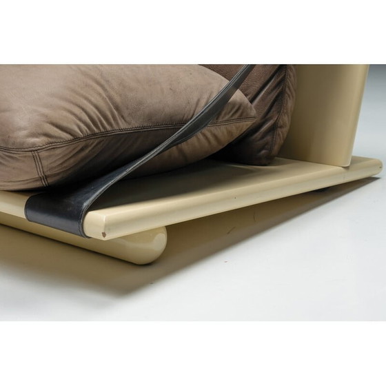 Image 1 of Fauteuil vintage en laque et cuir, 1970