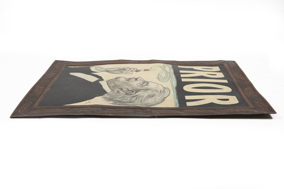 Image 1 of Enseigne publicitaire Art Déco Prior Sigars sur plaque d'étain, Italie