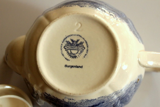 Image 1 of Villeroy Boch Porcelaine Théière Burgenland Bleu-Blanc - Vintage