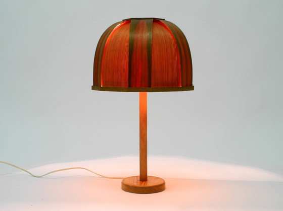 Image 1 of Très rare lampe de table en pin courbé suédois des années 1970 par Gb Solbackens Svarveri