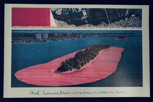 Christo : projet "Îles entourées", baie de Biscayne, Miami, Floride, 1980 - 1983.