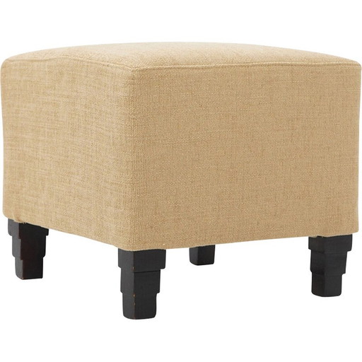 Pouf carré vintage Art déco, années 1930