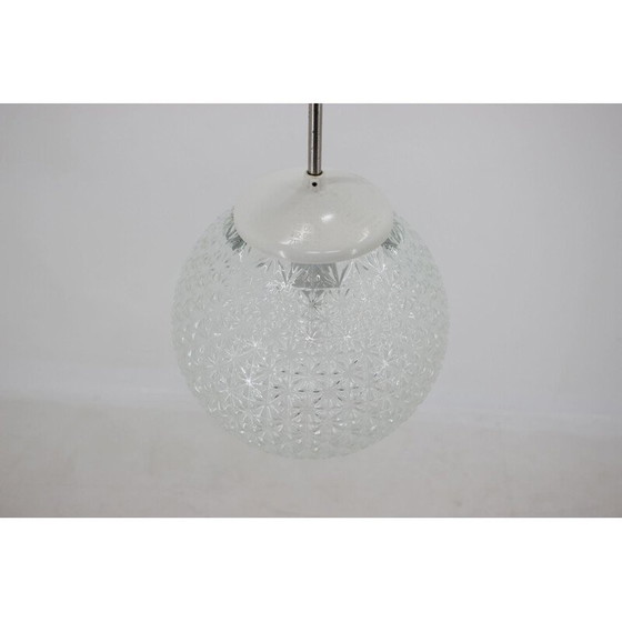 Image 1 of Lampe suspendue vintage en verre, métal et plastique, Tchécoslovaquie 1960