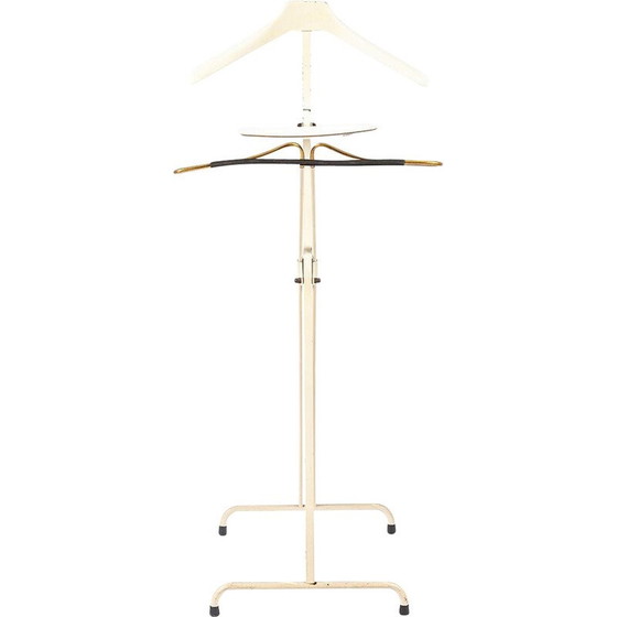 Image 1 of Valet muet vintage en métal doré et plastique blanc par Vereinigte Werkstätten pour Collection Ateliers Unis, 1960