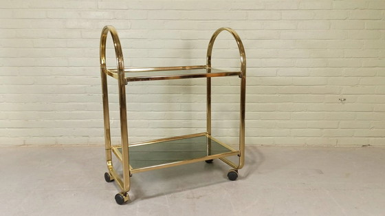 Image 1 of Chariot de bar vintage italien, Goud