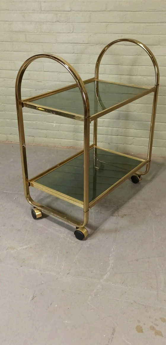 Image 1 of Chariot de bar vintage italien, Goud