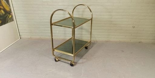 Chariot de bar vintage italien, Goud