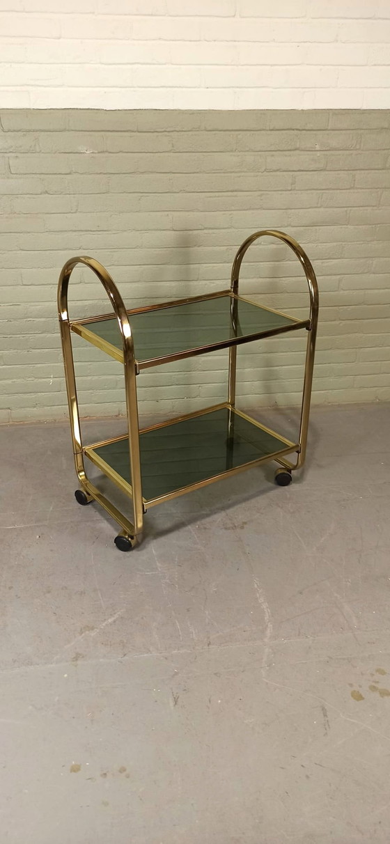 Image 1 of Chariot de bar vintage italien, Goud