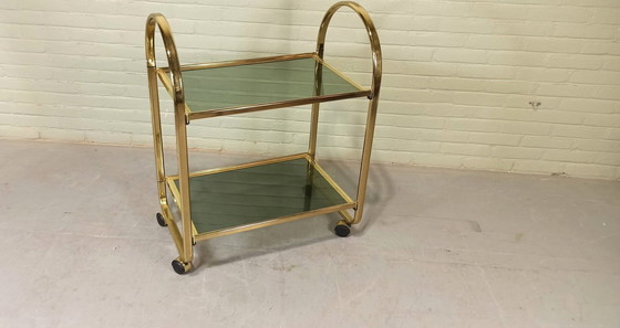 Image 1 of Chariot de bar vintage italien, Goud