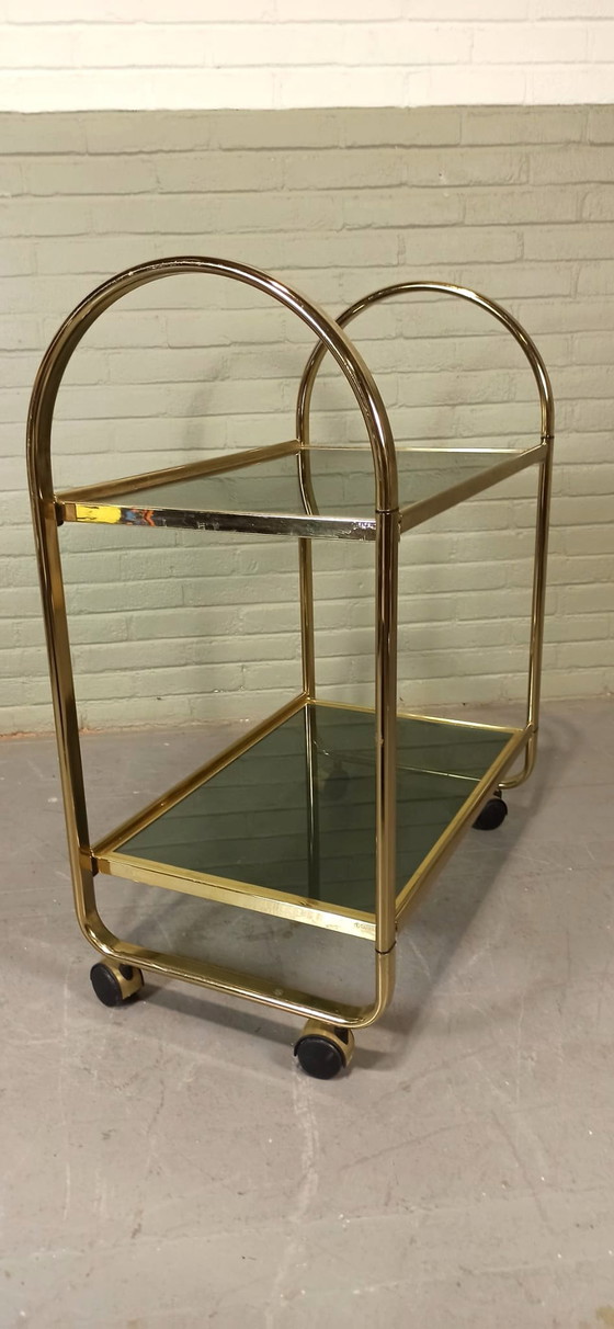 Image 1 of Chariot de bar vintage italien, Goud