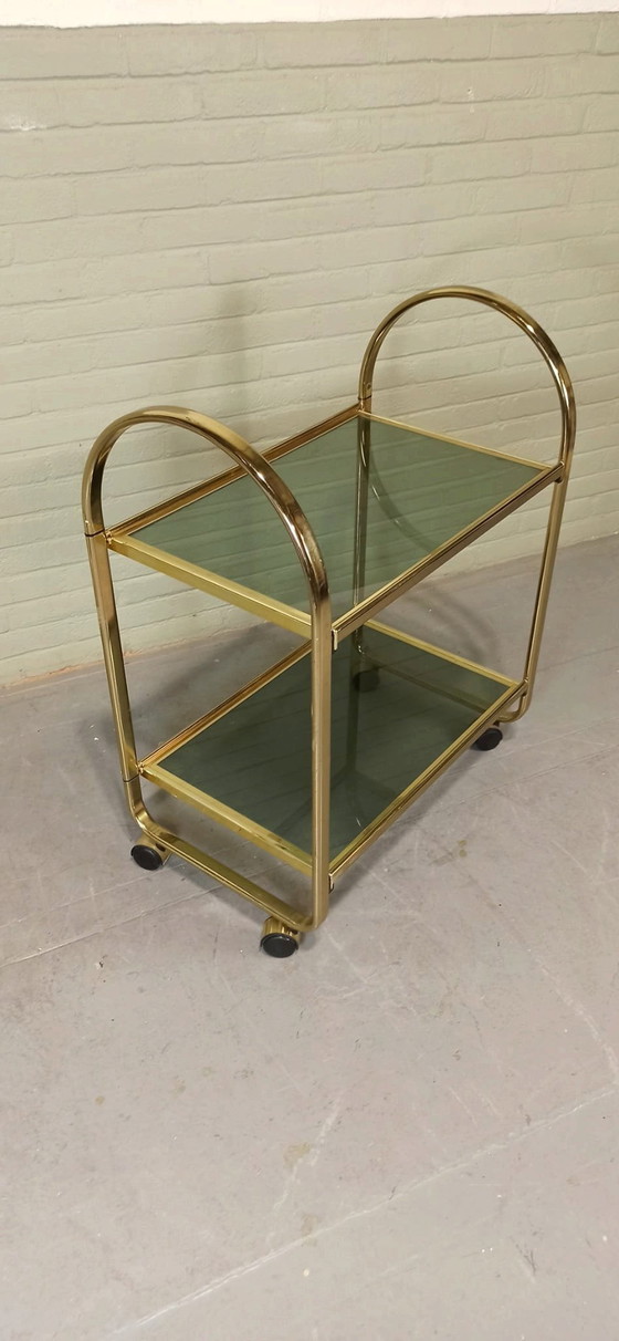 Image 1 of Chariot de bar vintage italien, Goud