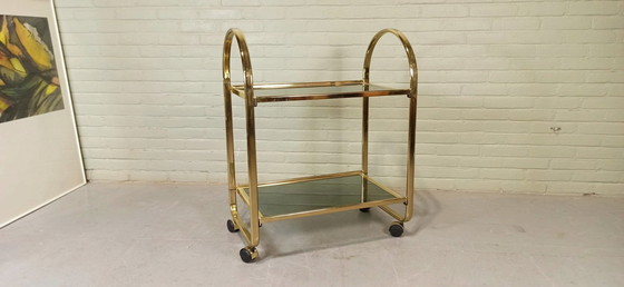 Image 1 of Chariot de bar vintage italien, Goud