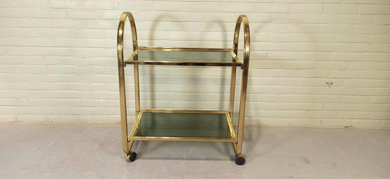 Image 1 of Chariot de bar vintage italien, Goud