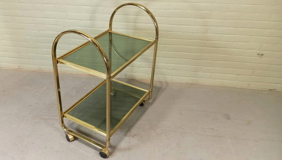 Image 1 of Chariot de bar vintage italien, Goud