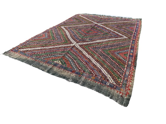 Image 1 of Tapis Kilim Turc Vintage , 267 X 197 Cm