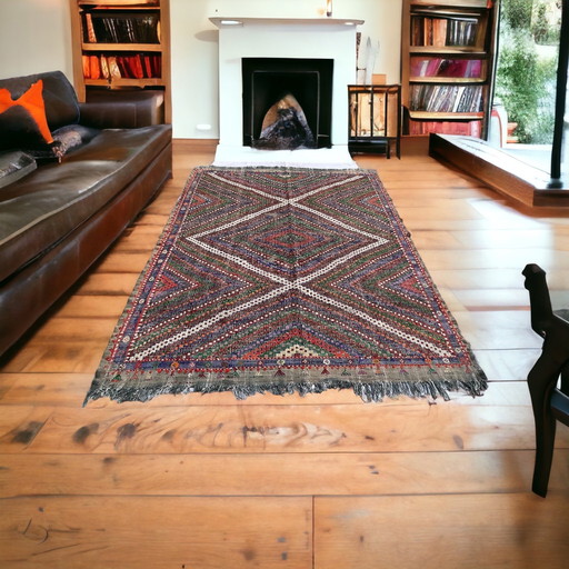 Tapis Kilim Turc Vintage , 267 X 197 Cm
