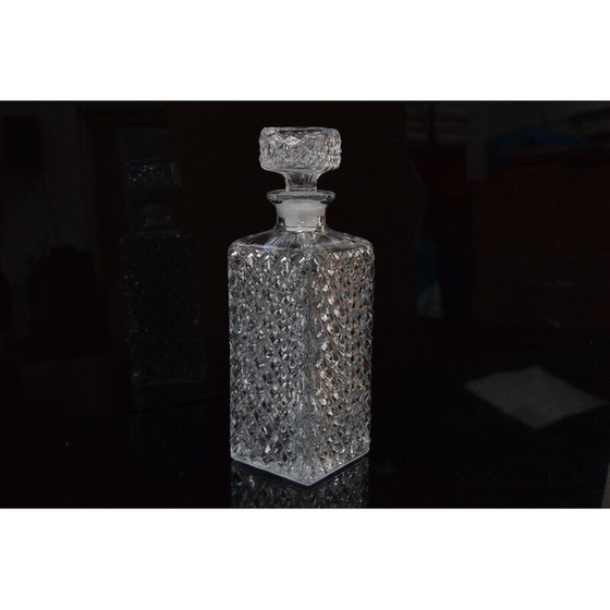 Image 1 of Carafe à liqueur en cristal vintage, Tchécoslovaquie, années 1950