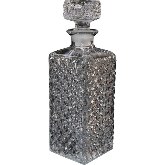 Image 1 of Carafe à liqueur en cristal vintage, Tchécoslovaquie, années 1950