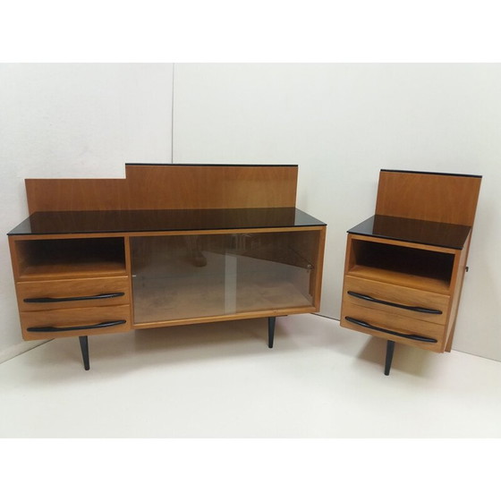 Image 1 of Buffet vintage en placage de bois par Mojmir Pozar, Tchèque 1960