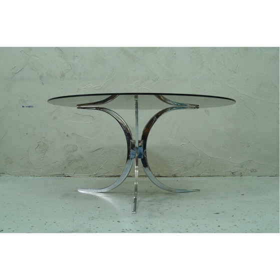 Image 1 of Table basse vintage en verre et chrome, Italie 1970