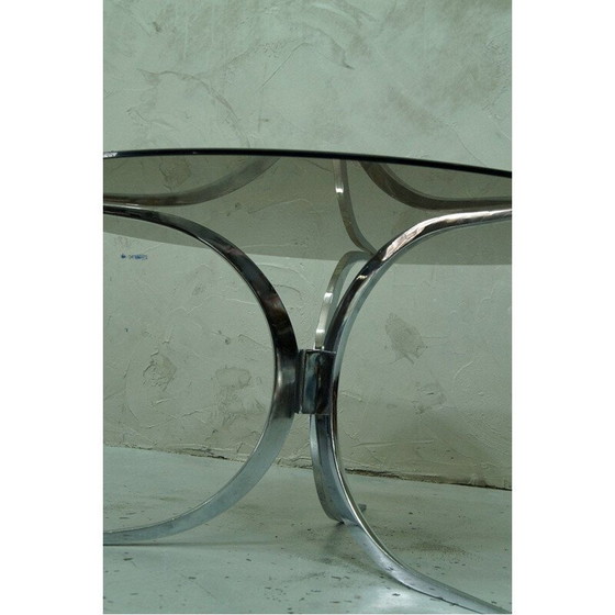Image 1 of Table basse vintage en verre et chrome, Italie 1970