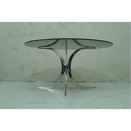 Image 1 of Table basse vintage en verre et chrome, Italie 1970