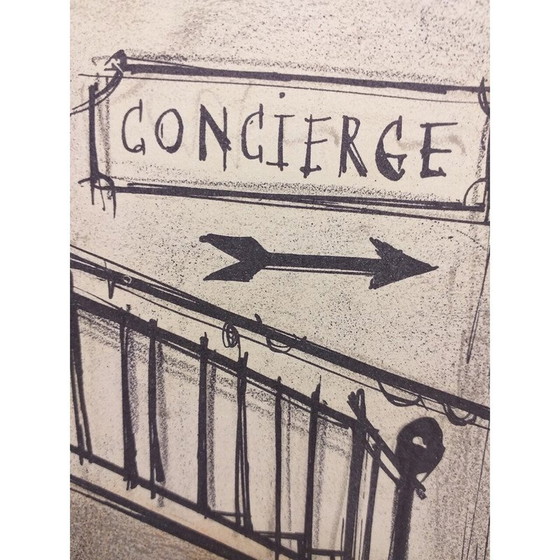 Image 1 of Lithographie vintage "Concierge" de Bernard Buffet pour Mourlot, 1967