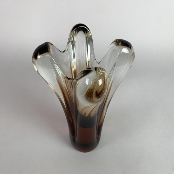 Image 1 of Vase vintage en verre d'art par Jan Beranek pour la verrerie de Skrdlovice 1960