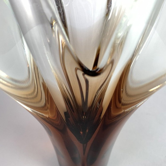 Image 1 of Vase vintage en verre d'art par Jan Beranek pour la verrerie de Skrdlovice 1960