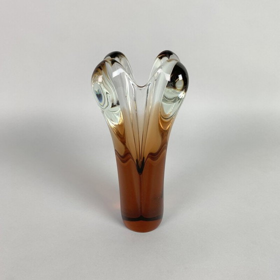 Image 1 of Vase vintage en verre d'art par Jan Beranek pour la verrerie de Skrdlovice 1960