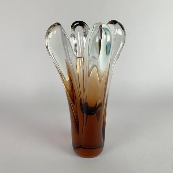 Image 1 of Vase vintage en verre d'art par Jan Beranek pour la verrerie de Skrdlovice 1960