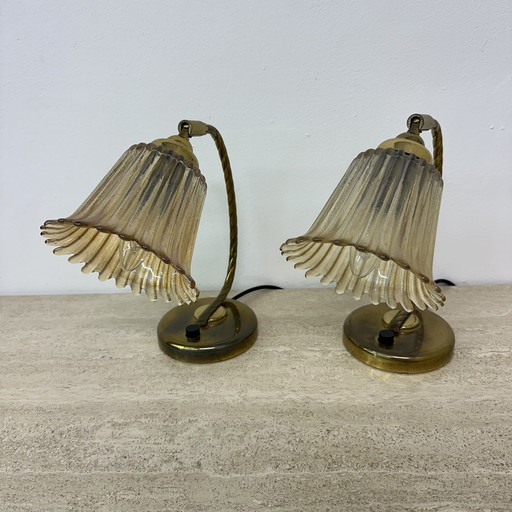 Ensemble de 2 lampes de table Art Déco, 1950S