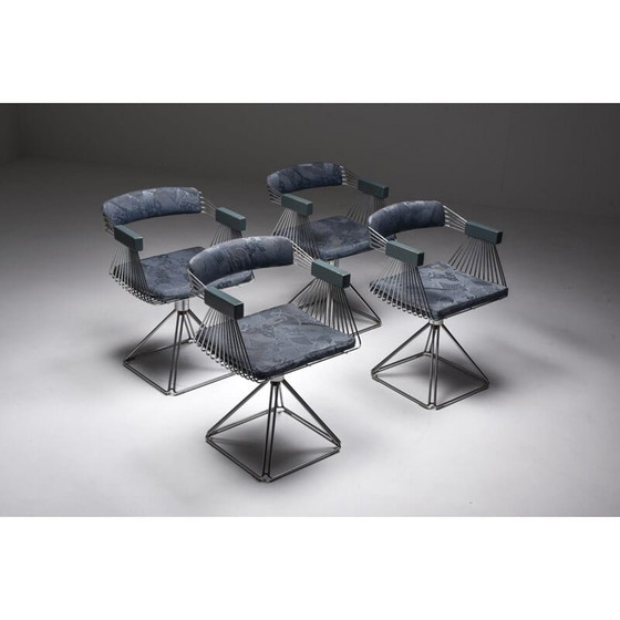Image 1 of Ensemble de salle à manger moderne en fil d'acier chromé Novalux de Rudi Verelst, 1970