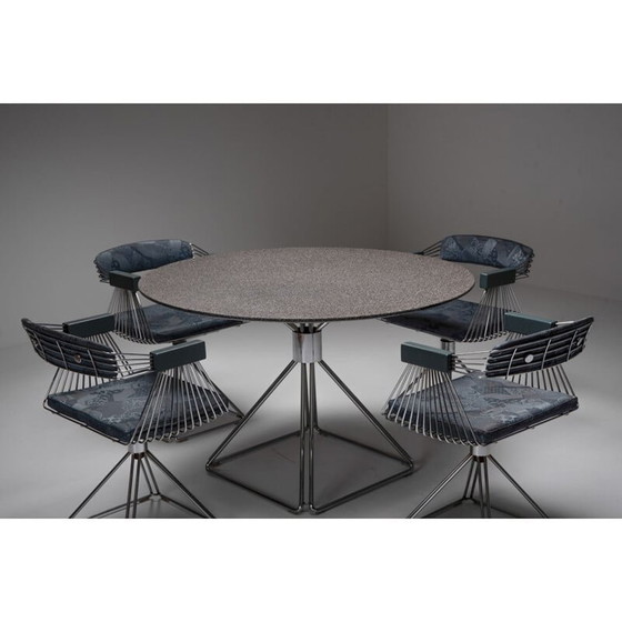 Image 1 of Ensemble de salle à manger moderne en fil d'acier chromé Novalux de Rudi Verelst, 1970