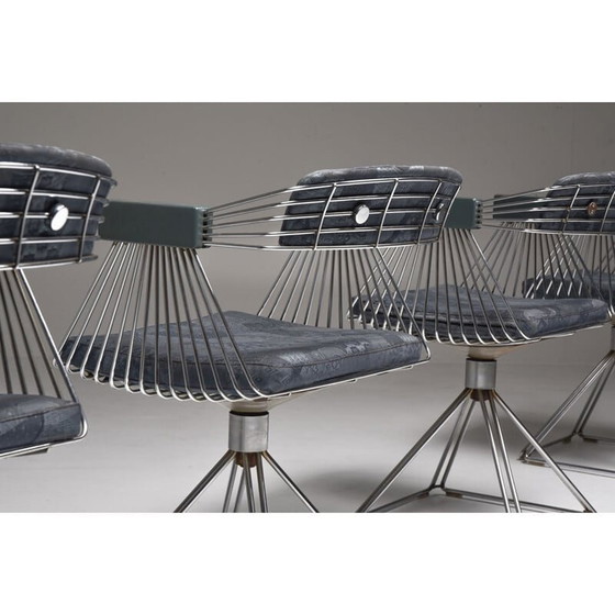 Image 1 of Ensemble de salle à manger moderne en fil d'acier chromé Novalux de Rudi Verelst, 1970