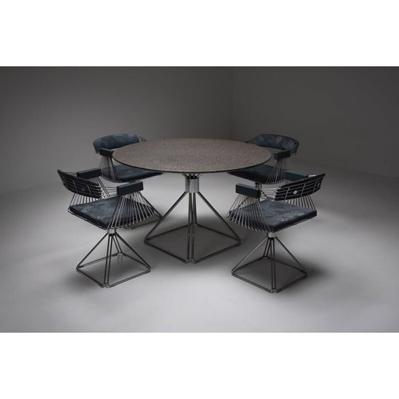 Image 1 of Ensemble de salle à manger moderne en fil d'acier chromé Novalux de Rudi Verelst, 1970