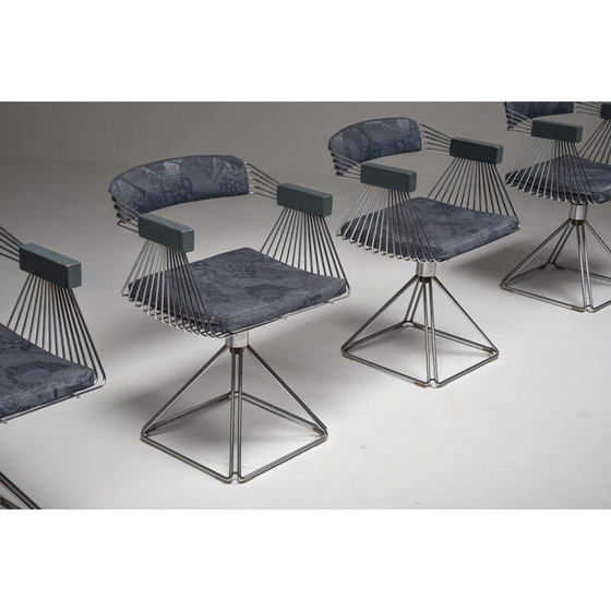 Image 1 of Ensemble de salle à manger moderne en fil d'acier chromé Novalux de Rudi Verelst, 1970