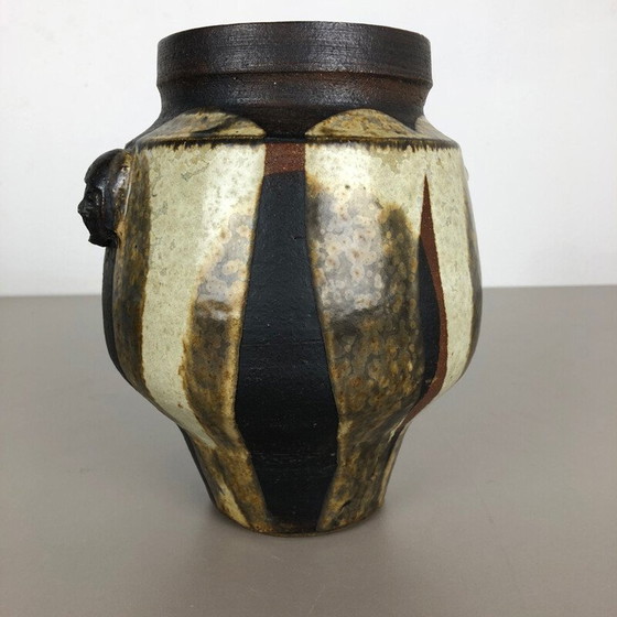 Image 1 of Vase d'atelier en céramique abstraite "Heads" de Gerhard Liebenthron, Allemagne 1970